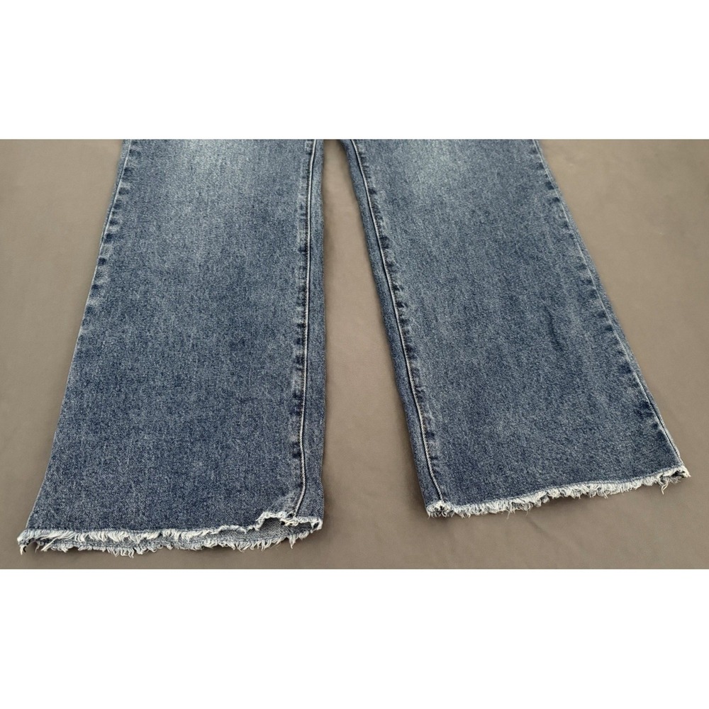 Ashley Mason Wide Leg Jeans Womens Sz 13/31 Lace Heart Pockets Raw Hem High Rise - Picture 13 of 14